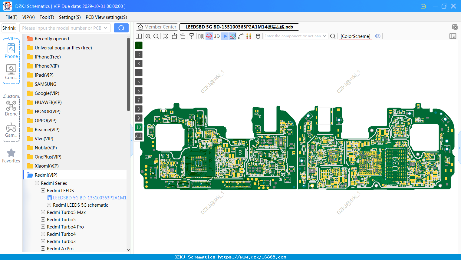 Redmi LEEDSBD 5G BD-135100363P2A1M14板层走线